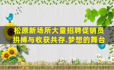 松原新场所大量招聘促销员拼搏与收获共存.梦想的舞台